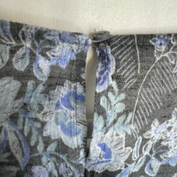 Lauren Conrad Blue Floral Top Size Medium Flutter Sleeve Boho - Picture 8 of 16